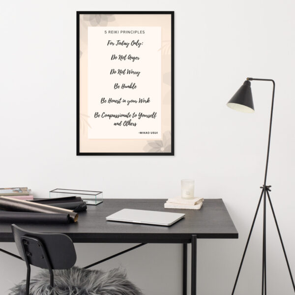 5 Reiki Principles Framed poster